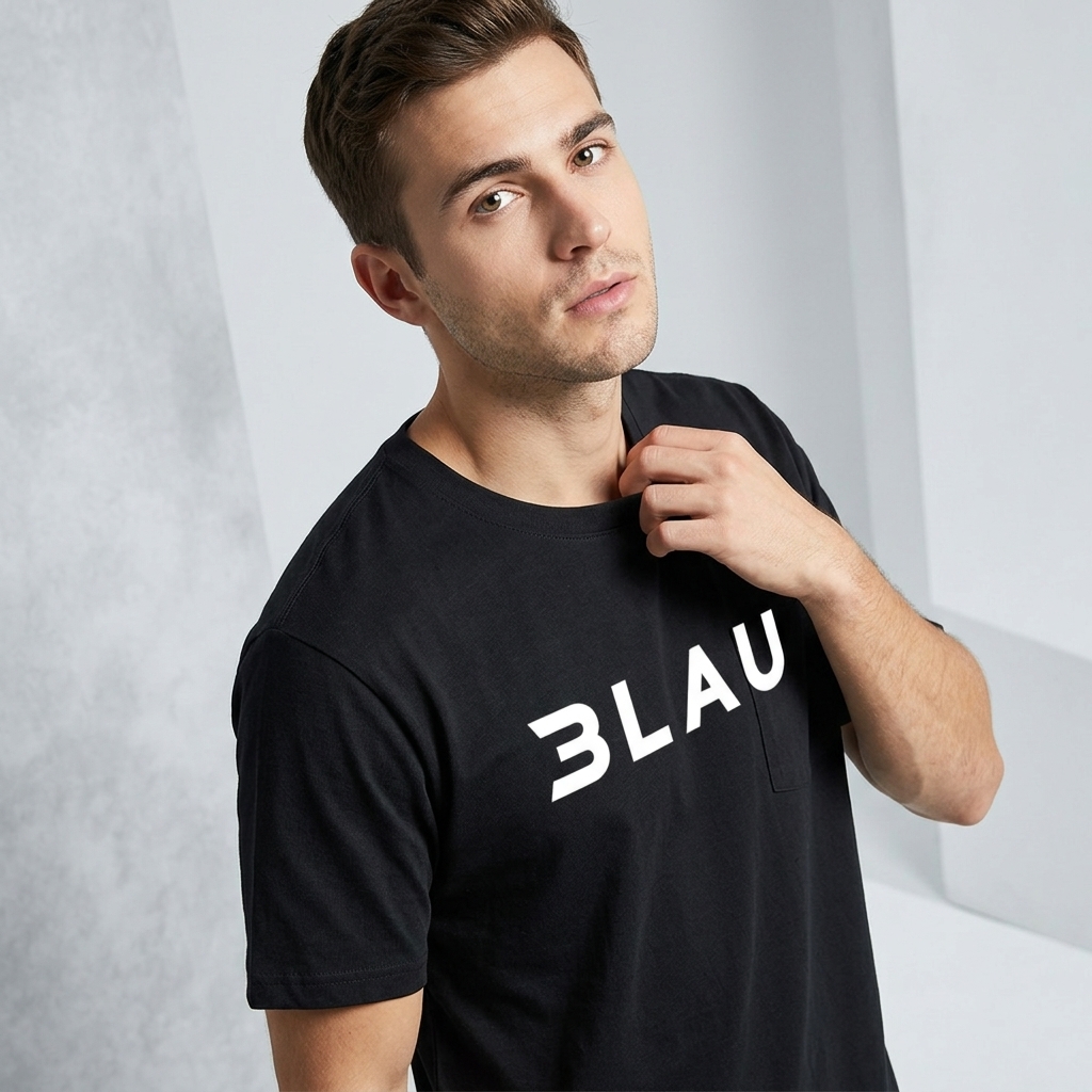 3LAU Blau T-Shirt, 100% Cotton, Casual Clothes, Fanshop, Short Sleeve, Logo Printed, Merchandise 3Lau Blau T-Shirt