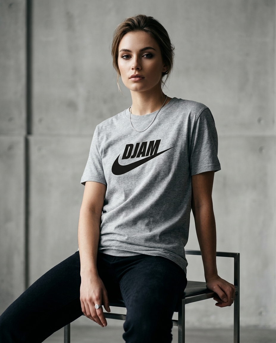 Dj Am Nike Logo T-Shirt Woman