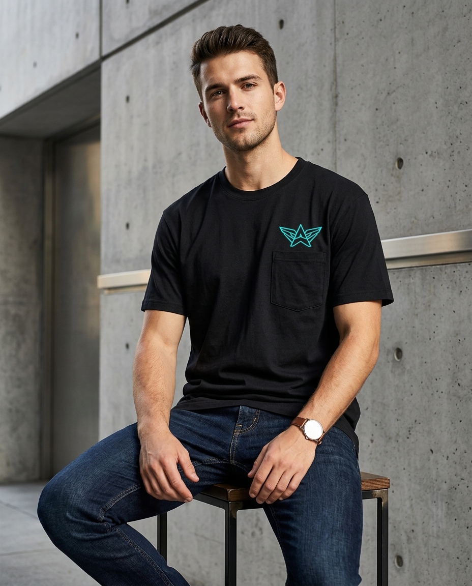 Andrew Rayel Aether T-Shirt, Short Sleeve, 100% Cotton, Casual Clothes, Logo Printed, Fanshop, Merchandise Andrew Rayel Aether T-Shirt Man